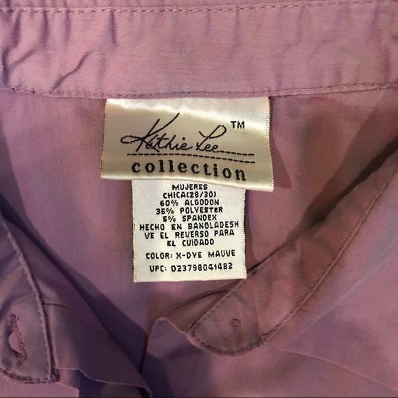 Kathie Lee Collection Purple 3/4 Sleeve Blouse - Picture 5 of 8